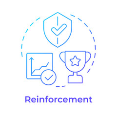 Poster - Reinforcement blue gradient concept icon. Making transformation stick and embedded. ADKAR model. Business strategy. Round shape line illustration. Abstract idea. Graphic design. Easy to use