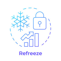 Poster - Refreeze blue gradient concept icon. Organization culture maintaining. New behaviors. Lewin change management model. Round shape line illustration. Abstract idea. Graphic design. Easy to use