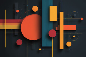 Aufkleber - A colorful abstract drawing with a red circle in the middle