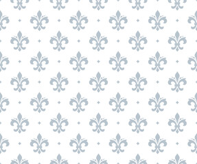 Poster - Flower geometric pattern. Seamless vector background. White and gray ornament