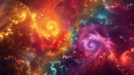 Poster - Colorful fractal design resembling a galaxy