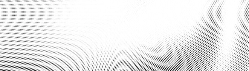 Wall Mural - Abstract wave lines halftone pattern. Black and white vector illustration	