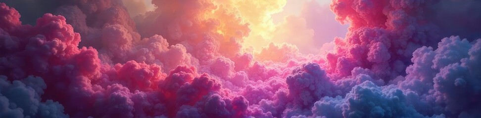 Wall Mural - Surreal Dreamscape Vibrant Colors Swirl in a Hazy, Ethereal Vision, Questioning Reality