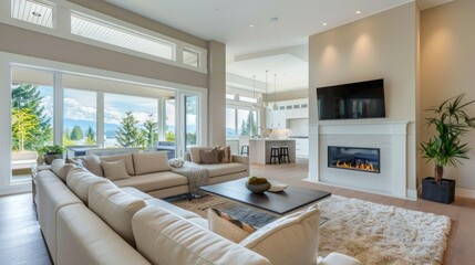 Poster - Interior shots of modern living rooms in contemporary homes