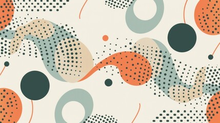 Poster - Modern minimalistic pattern with dots and lines