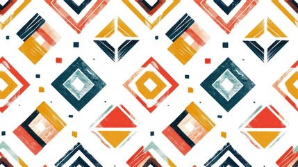Poster - Seamless repeating geometric pattern on white background