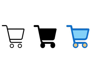 Poster - Simple shopping cart icons vector illustration for digital and print design