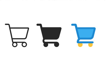 Poster - Simple shopping cart icons vector illustration for modern online retail design