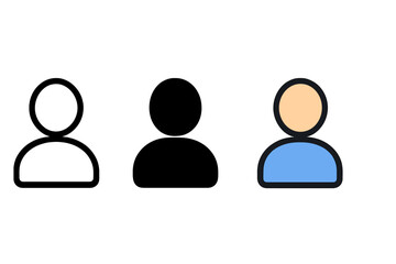 Poster - Minimalist user profile icons vector illustration for digital platforms and designs