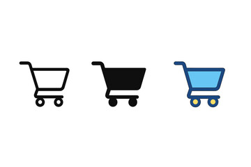 Poster - Simple shopping cart icons vector illustration for e-commerce and design projects