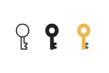 Poster - Simple key icon vector illustration set with modern minimalist design for digital and print uses