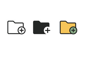 Poster - Trio of simple folder icons vector illustration for digital design