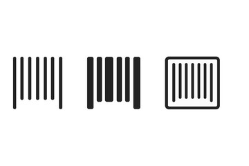 Poster - Minimalist barcode icon trio vector illustration for modern design projects