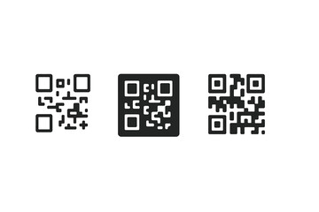 Poster - Qr code icon set vector illustration in simple style for digital design and apps