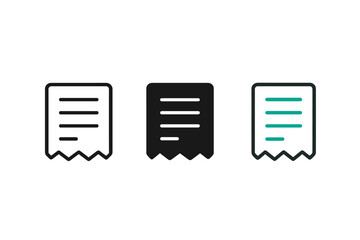 Poster - Minimalist trio of receipt icons vector illustration for modern ui design
