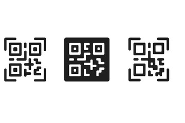 Poster - Minimalist qr code icon set vector illustration for digital design and user interface