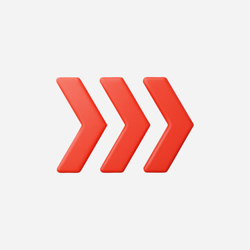 3d Realistic Three Arrows icon vector Illustration