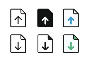 Fototapete - Simple file upload and download icons vector illustration for digital interfaces