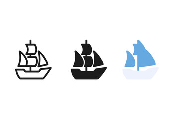 Poster - Simple trio of ship icons vector illustration for nautical and maritime designs