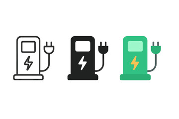 Poster - Simple charging station icons vector illustration for design projects