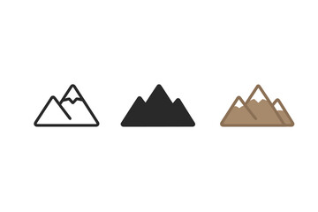Poster - Simple mountain icons vector illustration for design and print