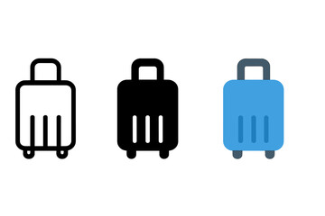 Poster - Trio of simple luggage icons vector illustration