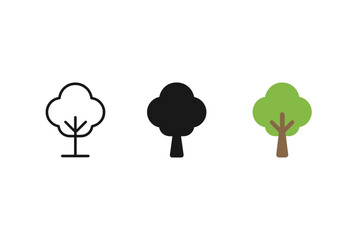 Poster - Simple tree icon styles vector illustration for design projects