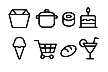 Poster - Simple food icon set vector illustration for design projects