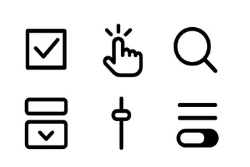 Fototapete - Ui ux icon grid vector illustration: simple design elements for apps and web interfaces