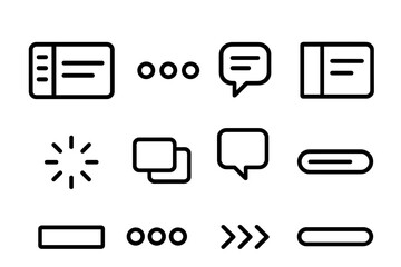 Fototapete - Minimalist ui ux icon set vector illustration for grid design and composition