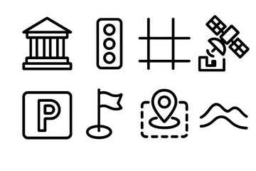 Poster - Simple grid of location icons vector illustration for design and poster