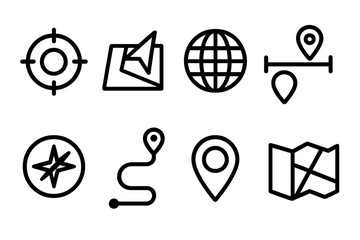 Poster - Simple grid of map icons vector illustration for navigation and location design