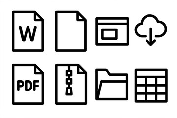 Poster - Simple document icons grid vector illustration for digital design