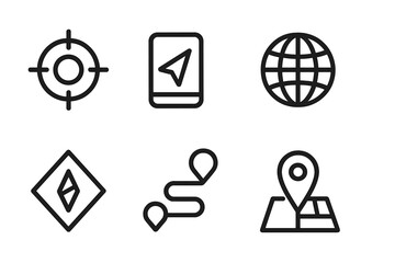 Poster - Simple map icon collection vector illustration for navigation and travel design