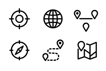 Poster - Simple map icon collection vector illustration for navigation and travel design