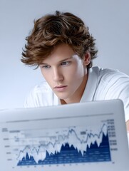 Poster - An editorial photo of a financial advisor explaining stock options to a small group, editorial photography style
