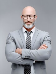 Poster - Magazine cover featuring a financial guru with a confident smile, magazine photography style