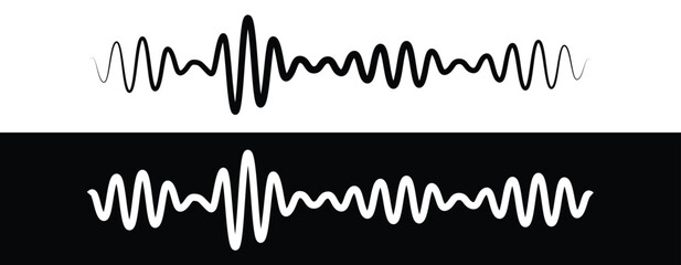 Poster - Sound waves design template. Set of podcast sound waves design. Vector Illustration.
