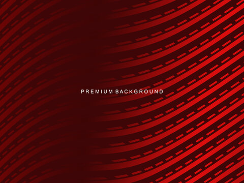 Abstract luxury curved lines overlapping dark red background. Premium award design template.