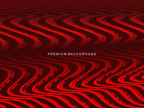 Abstract luxury curved lines overlapping dark red background. Premium award design template.