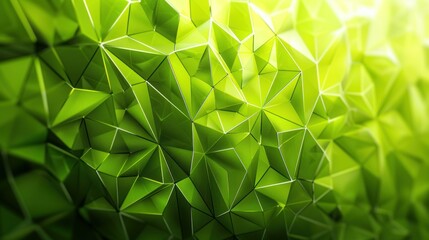 Poster - Bright green background with abstract geometric patterns