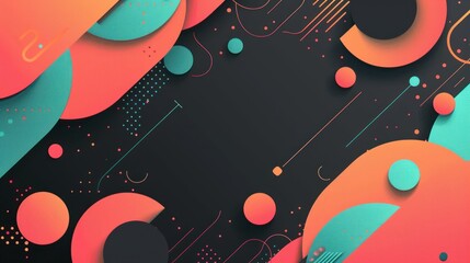 Poster - Vector abstract background with geometric shapes and flat colors