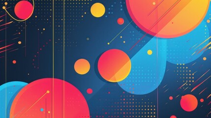 Poster - Vector abstract background with geometric shapes and flat colors