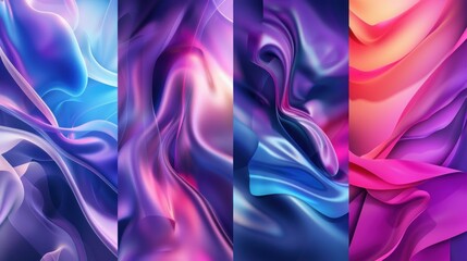 Poster - Collection of abstract backgrounds with gradients and geometric elements