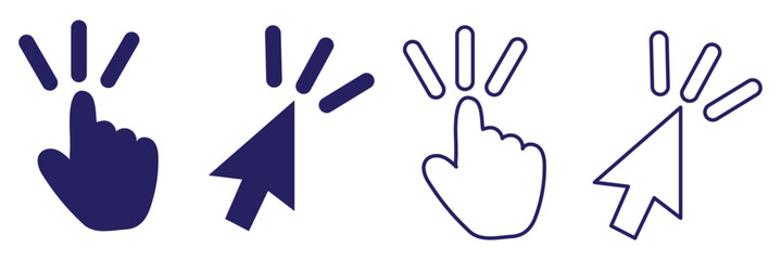 Leinwandbilder - computer mouse click cursor gray arrow icons set and loading icons. cursor icon. vector illustration