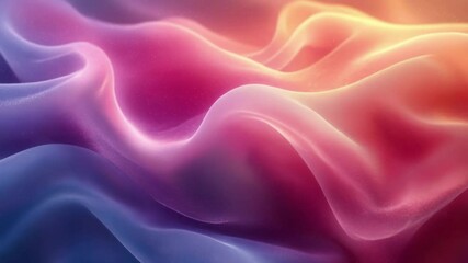 Poster - Colorful abstract fabric waves creating a soft texture in vibrant hues of pink, orange, and purple