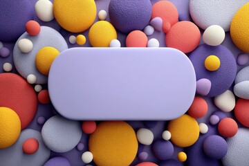 Poster - Abstract colorful textured spheres surrounding a smooth purple center