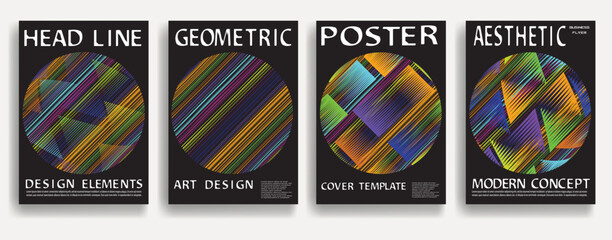 Poster - Modern posters . Vector design composition with various geometric shapes . Abstract contemporary art . Vector art ideal for media, ads, covers, brochures, banners.
