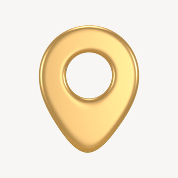Location pin icon, 3D rendering illustration
