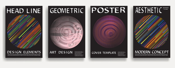 Poster - Modern posters . Vector design composition with various geometric shapes . Abstract contemporary art . Vector art ideal for media, ads, covers, brochures, banners.
